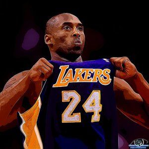 Kobe Bryan (Black Mamba) Realistic Digital Cartoon Vector Portrait #1